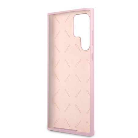 Guess Silikon Skript Metall Logo - Samsung Galaxy S22 Ultra Hülle (lavendel)