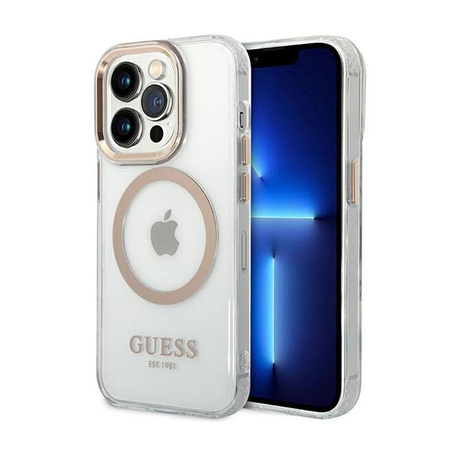 Guess Metal Outline MagSafe - Hülle für iPhone 14 Pro (Klar)