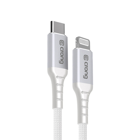 Crong Armor Link - USB-C-zu-Lightning-Schnellladekabel MFi 150 cm (weiß)