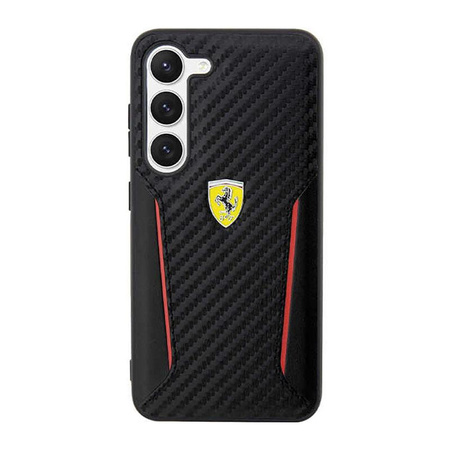 Pouzdro Ferrari Carbon Contrast Edges - Samsung Galaxy S23 (černé)
