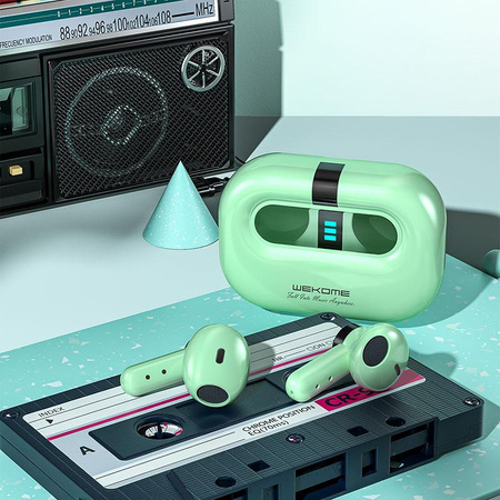 WEKOME VA06 Vanguard Series - bezdrátová sluchátka Bluetooth V5.2 TWS s nabíjecím pouzdrem (zelená)
