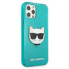 Karl Lagerfeld Choupette Head - pouzdro pro iPhone 12 Pro Max (fluo modré)