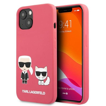 Karl Lagerfeld szilikon Karl & Choupette - iPhone 13 mini tok (fukszia)