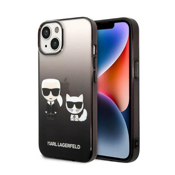 Karl Lagerfeld Gradient Ikonik Karl & Choupette - Coque iPhone 14 (noir)