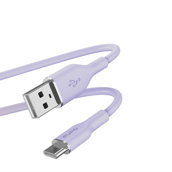 PURO ICON Soft Cable - USB-A és USB-C kábel 1,5 m (Tech Lavender)
