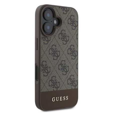 Guess 4G Bottom Stripe - Case for iPhone 16 (brown)