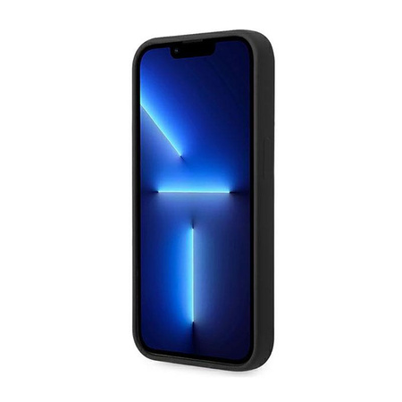 Ferrari szilikon fém logó - iPhone 14 Pro tok (fekete)