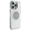 Guess IML Metallfarbener Kreis Klassisches Logo MagSafe - Gehäuse für iPhone 16 Pro (grau)