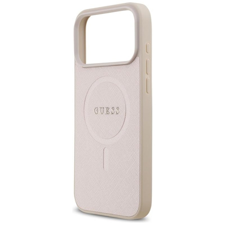 ETUI DO IPHONE 17 PRO MAX do MAGSAFE GUESS SAFFIANO ORYGINALNE RÓŻOWE CASE