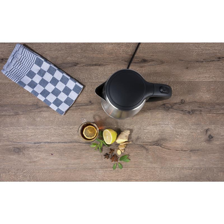 LARGE STEEL ELECTRIC Kettle 1.7 L, mit Untertasse, Alpina, 1850-2200W