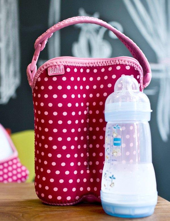 BUILT Bottle Buddy - Termoobal na dvě láhve (Baby Pink Mini Dots)