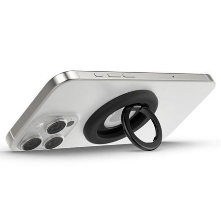 Spigen Nano Pop MagSafe Phone Ring - Magnetyczny uchwyt na palec z funkcją podstawki (Black Sesame)