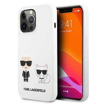 Karl Lagerfeld Silikonové pouzdro Karl & Choupette - iPhone 13 Pro (bílé)