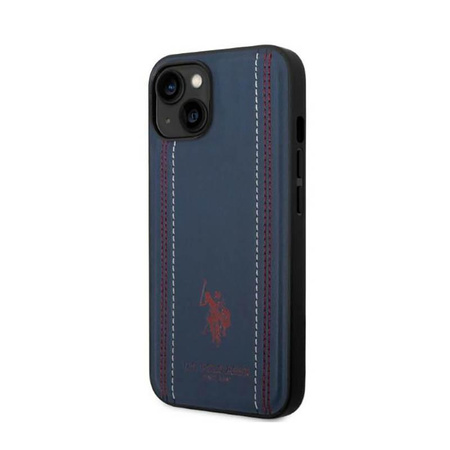 US Polo Assn Leather Stitch - Etui iPhone 14 Plus (granatowy)
