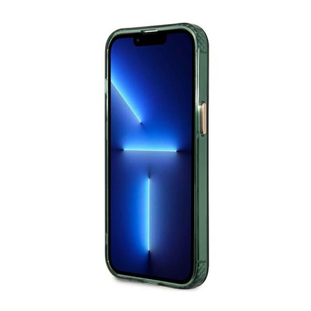 Guess Gold Outline Translucide MagSafe - Étui pour iPhone 13 Pro Max (vert)
