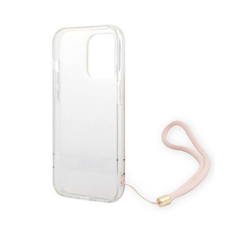 Guess 4G Print Cord - Case with lanyard iPhone 14 Pro Max (pink)