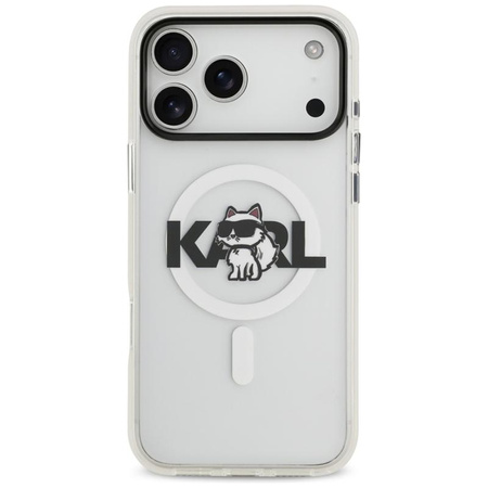 Karl Lagerfeld IML Choupette Sketch Logo MagSafe - Hülle für iPhone 17 Pro Max (transparent)