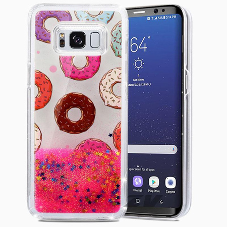Zizo Liquid Glitter Star Case - Étui pour Samsung Galaxy S8+ (Donuts)