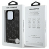 Karl Lagerfeld Leather Monogram Metal Logo MagSafe - iPhone 16 Pro Case (noir)