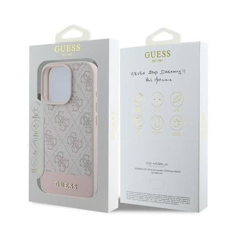 Guess 4G Bottom Stripe - Coque iPhone 16 Pro Max (rose)