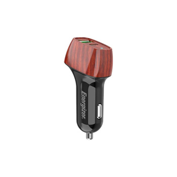 Ładowarka Samochodowa USB C + USB A Energizer 38W PD + QC3.0 Walnut
