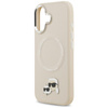 ETUI DO IPHONE 17 do MAGSAFE KARL LAGERFELD ORYGINALNE BEŻOWE SKÓRZANE CASE