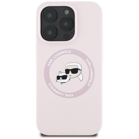 Karl Lagerfeld Silicone Double Heads And Circle MagSafe - Case For iPhone 16 Pro (pink)