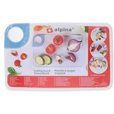 Alpina - Krájecí prkénko z odolného plastu (modrá rukojeť)