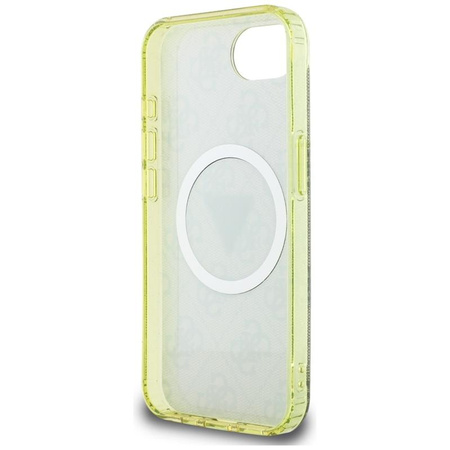 Guess IML Metal Glitter 4G Circle Triangle MagSafe - Hülle für iPhone 16e (braun)