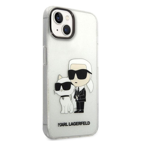 Karl Lagerfeld IML Glitter NFT Karl & Choupette - Coque iPhone 14 (Transparente)