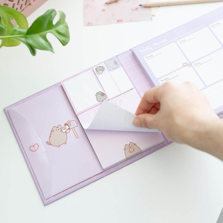 Pusheen - Agenda hebdomadaire avec notes autocollantes de la collection Moments (19,3 x 16,5 cm)