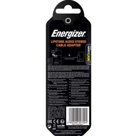 Energizer HardCase - audio adaptér Lightning na 3,5 mm jack s certifikací MFi 11 cm EU (bílý) doživotní záruka