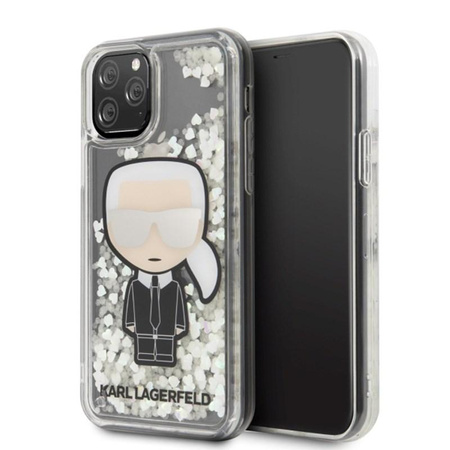 Karl Lagerfeld Glitter Glowdark Iconic - pouzdro pro iPhone 11 Pro