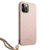 Guess Saffiano Chain - pouzdro pro iPhone 12 Pro Max (růžové)