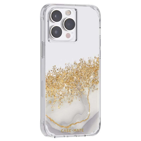 Case-Mate Karat - iPhone 14 Pro Max case decorated with gold (Marble)