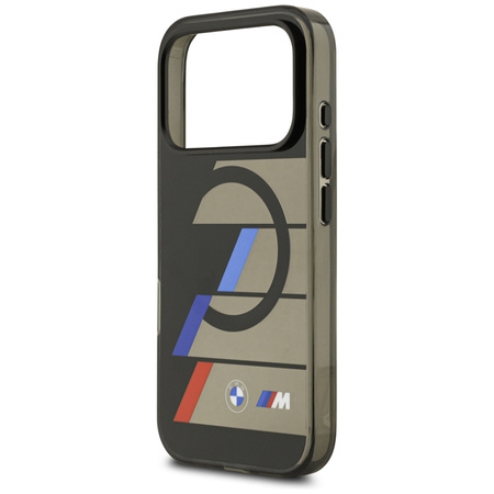 BMW M IML Metal Buttons Tricolor Lines MagSafe – Kryt iPhone 17 Pro Max (černý)
