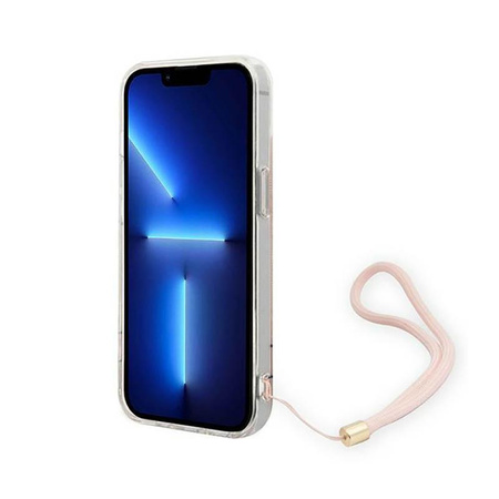 Guess 4G Print Cord - Etui avec dragonne iPhone 14 (rose)