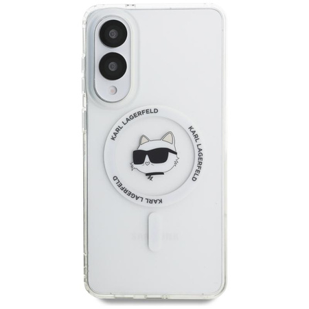 Karl Lagerfeld Button Choupette Head Printed Logo MagSafe - Case for Samsung Galaxy S25 Edge (white)