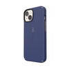 Speck CandyShell Pro + MagSafe - Coque pour iPhone 14 / iPhone 13 avec revêtement MICROBAN (Bleu de Prusse / Gris nuage)
