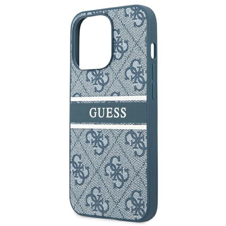 Guess 4G nyomtatott csíkos - iPhone 13 Pro tok (kék)