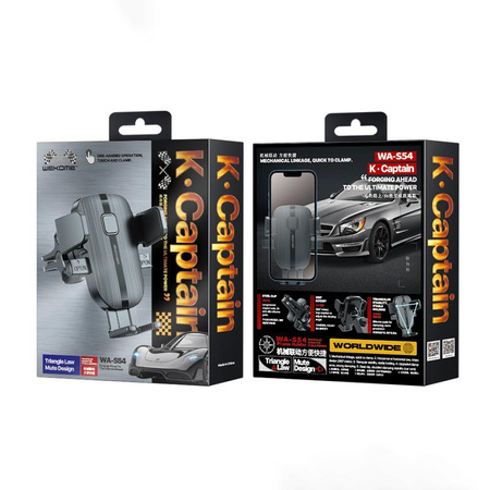 WEKOME WA-S54 K Captain Series - Mechanische Auto-Telefonhalterung 4.7"- 7.2" (Schwarz)