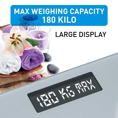 Grundig - Elektroniczna waga łazienkowa, szklana, do 180 kg (srebrny)