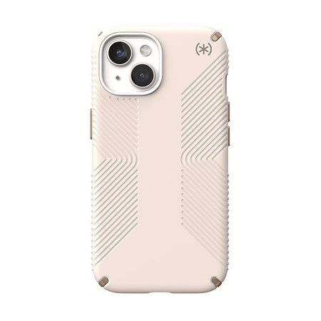 Speck Presidio2 Grip - Coque iPhone 16e / iPhone 15 / iPhone 14 / iPhone 13 (Bleached Bone / Heirloom Gold / Hazel Brown)