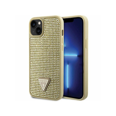 Guess Rhinestone Triangle - iPhone 14 Plus Case (Gold)