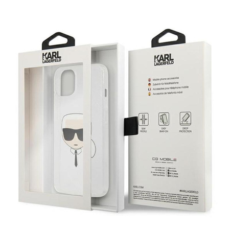 Karl Lagerfeld Karl's Head Glitter - iPhone 13 Tasche (silber)