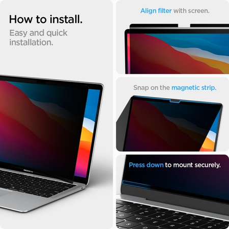 Spigen SafeView Privacy - Privacy Film for MacBook Air 13.6" M4 (2025) / M3 (2024) / M2 (2022)