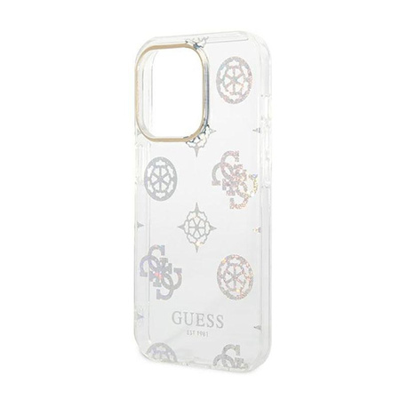Guess Peony Glitter Tasche - iPhone 14 Pro Max Tasche (Transparent)