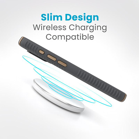 Speck Presidio2 Grip - iPhone 15 Pro Case (Charcoal Gray / Cool Bronze / White)
