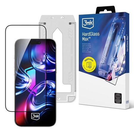 SZKŁO HARTOWANE 3MK DO IPHONE 16 PRO | 17 Z RAMKĄ SZYBKA OCHRONNA EKRAN 9H