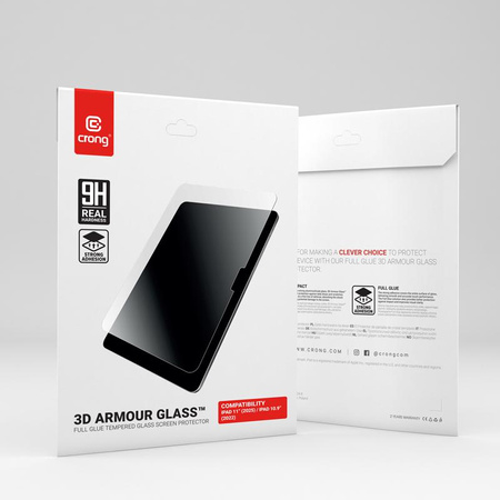 Crong 3D Armour Glass – Gehärtetes Glas iPad 11" (2025) / iPad 10.9" (2022)